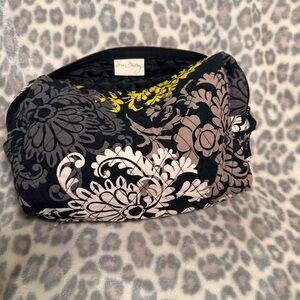 Vera Bradley Black and Yellow Floral Cosmetic Bag